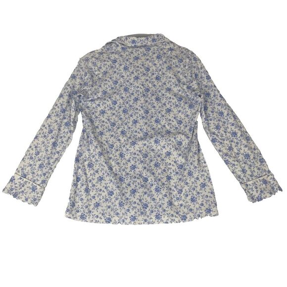 Lauren Ralph Lauren Women's COTTON Blue White Floral PJ Sleep Night Shirt Size S - Picture 2 of 13